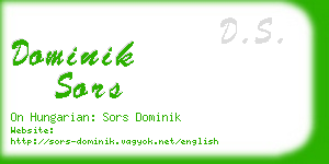 dominik sors business card
